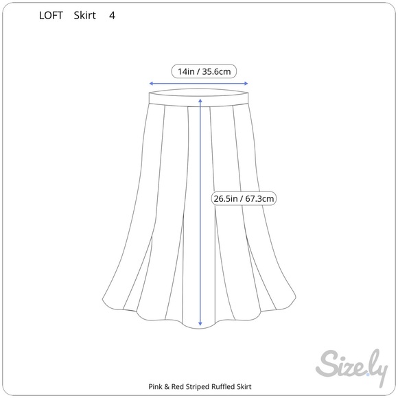 Ann Taylor LOFT Barbiecore Pink White Striped Ruffle Skirt 4 - Picture 13 of 14